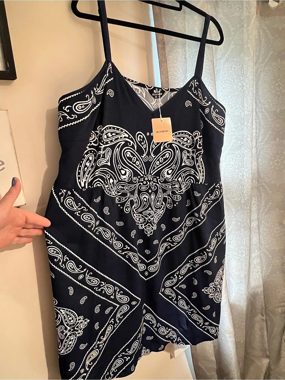 Bloomchic Paisley Mini Dress in Black & White Size 3X
